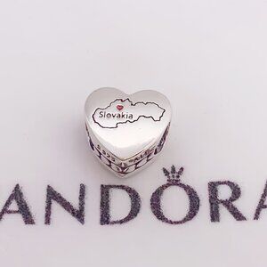 Pandora Slovakia  Map I love Slovakia  Heart Charm